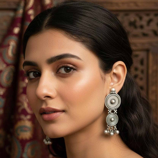 Circular Textured Statement Earrings