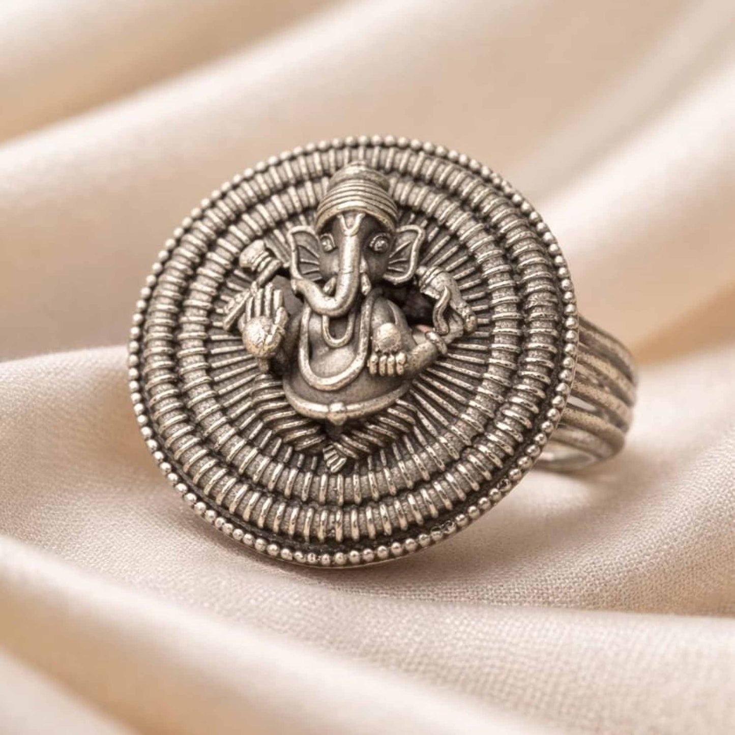 Lord Ganesha Temple Statement Ring for Women