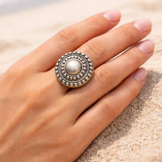 Classic Mandala Dome Statement Ring for Women