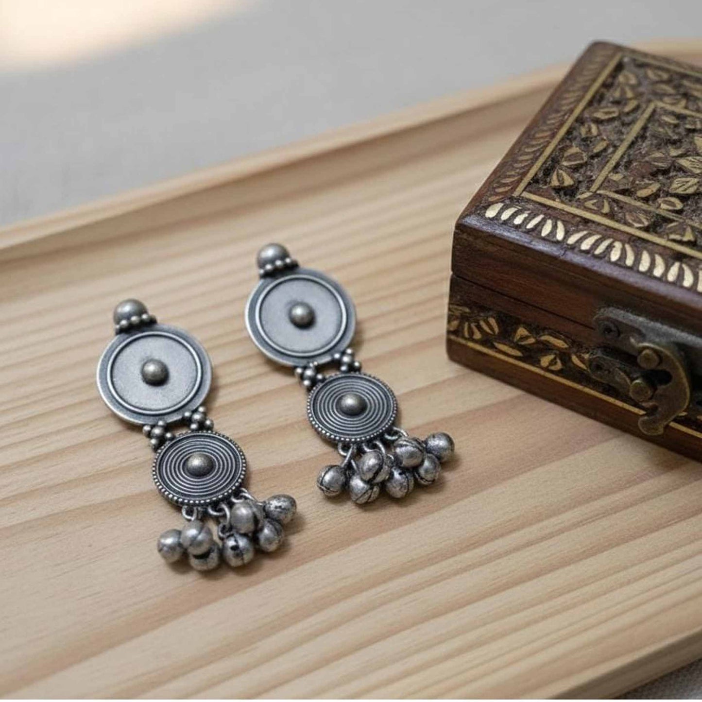 Circular Textured Statement Earrings