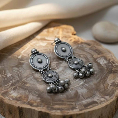 Circular Textured Statement Earrings