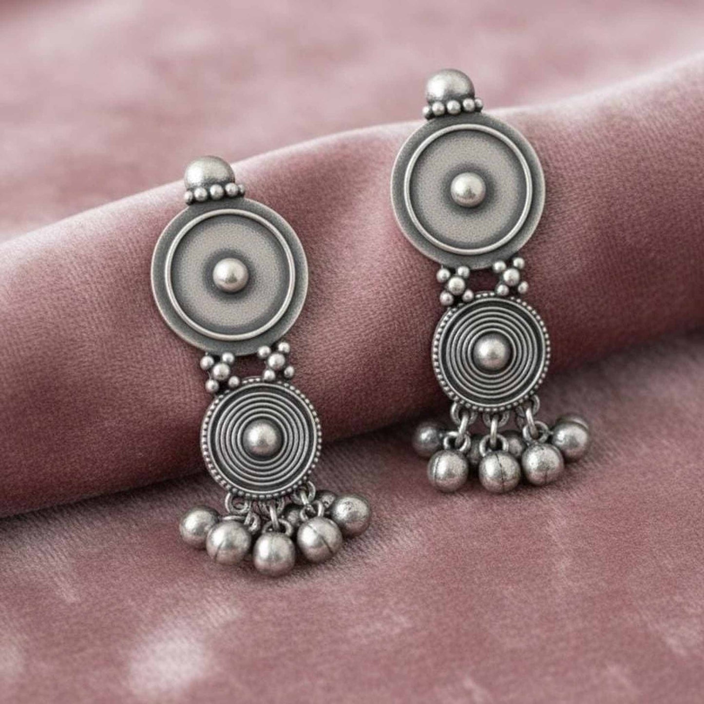 Circular Textured Statement Earrings