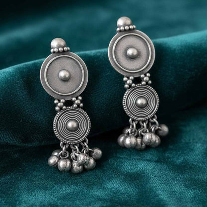 Circular textured statement earrings