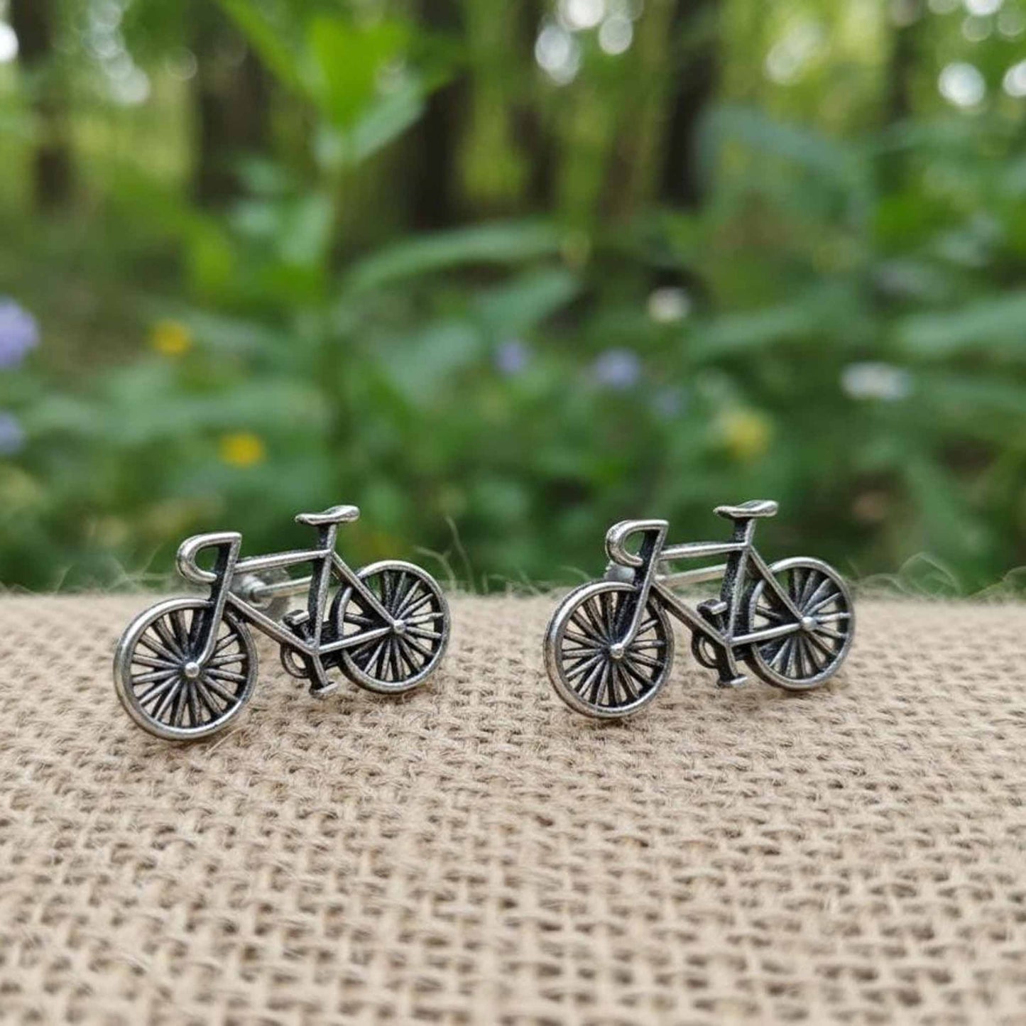 Minimal Bicycle Design Stud Earrings for Women