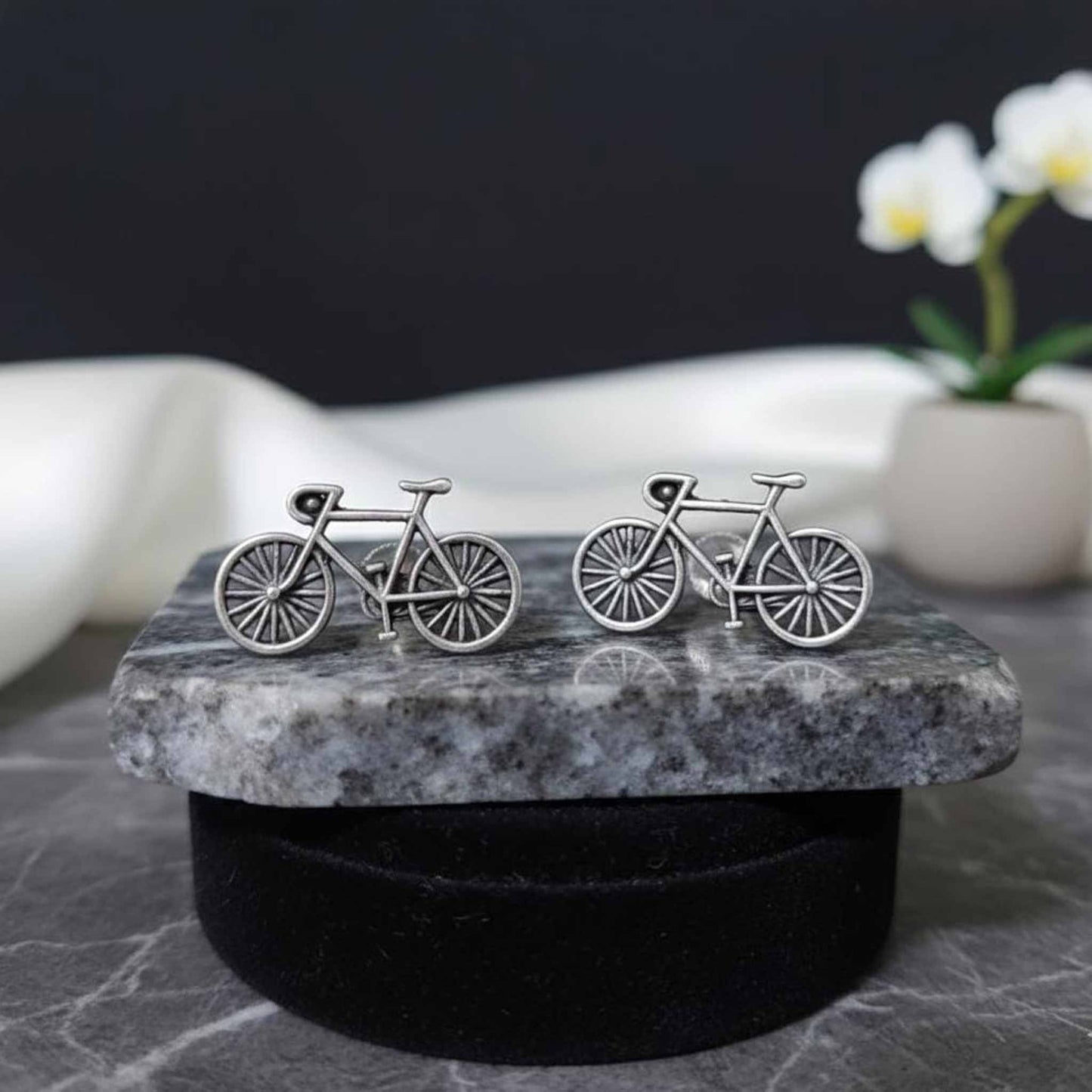 Minimal Bicycle Design Stud Earrings for Women