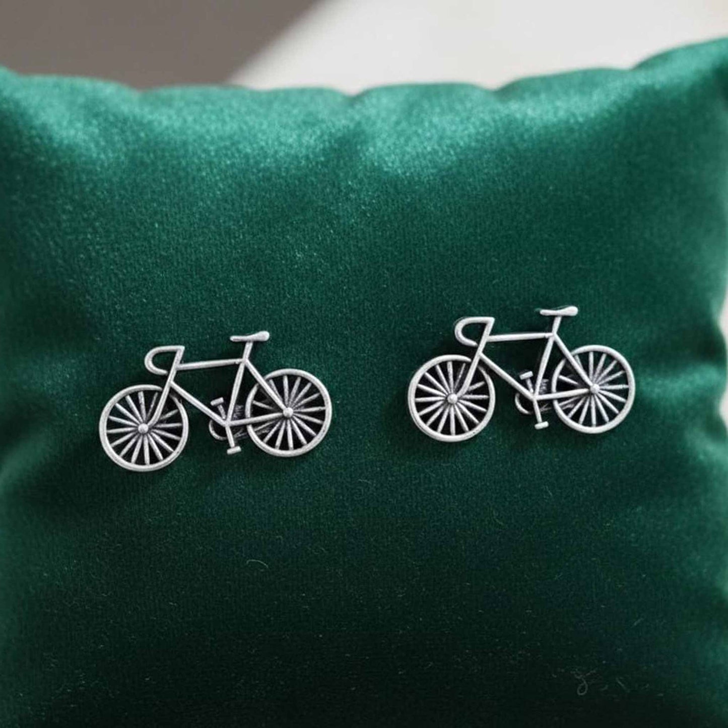 Minimal Bicycle Design Stud Earrings for Women