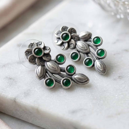 Marble background image of floral vine earrings