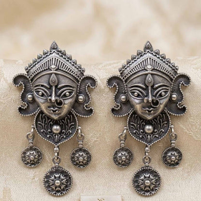 Durga Face Temple Style Statement Earrings for Women