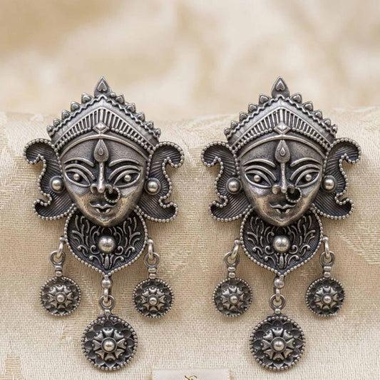 Durga Face Temple Style Statement Earrings for Women