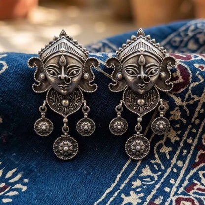 Durga Face Temple Style Statement Earrings for Women