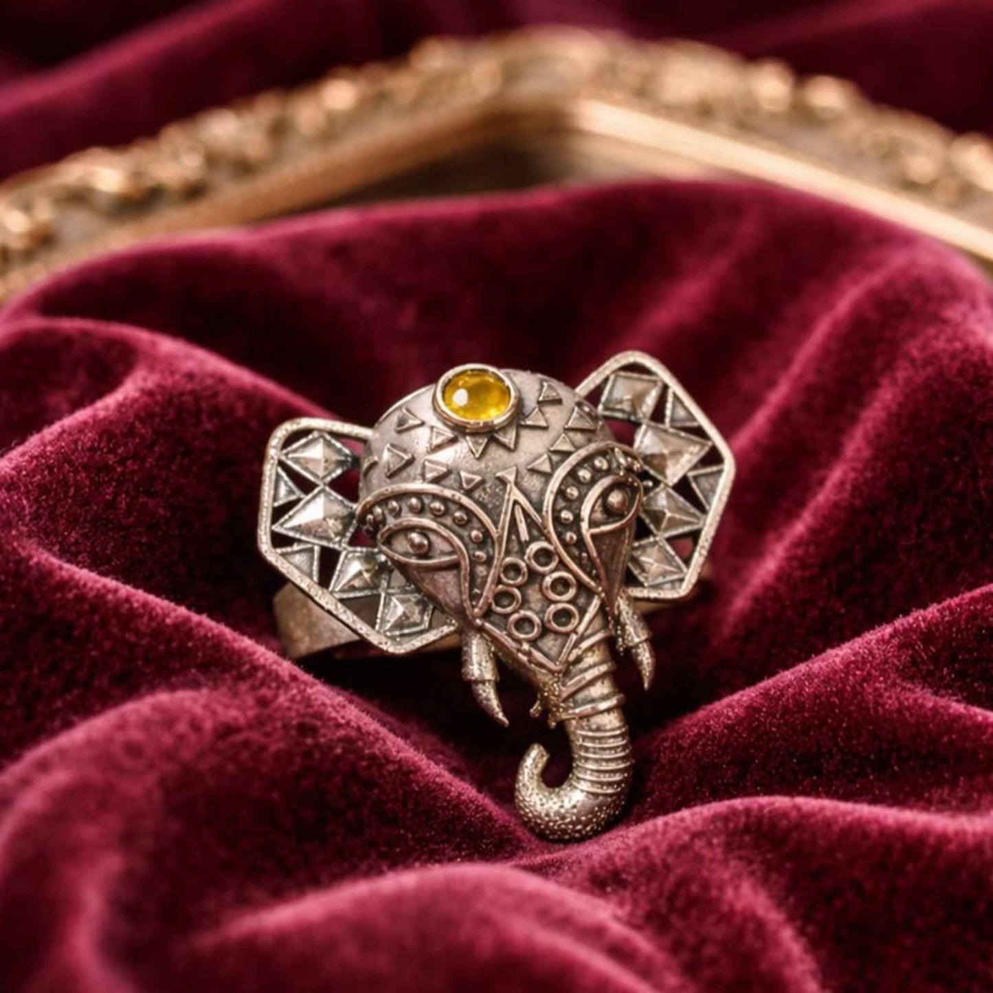 Lord Ganesha Antique Statement Ring for Women