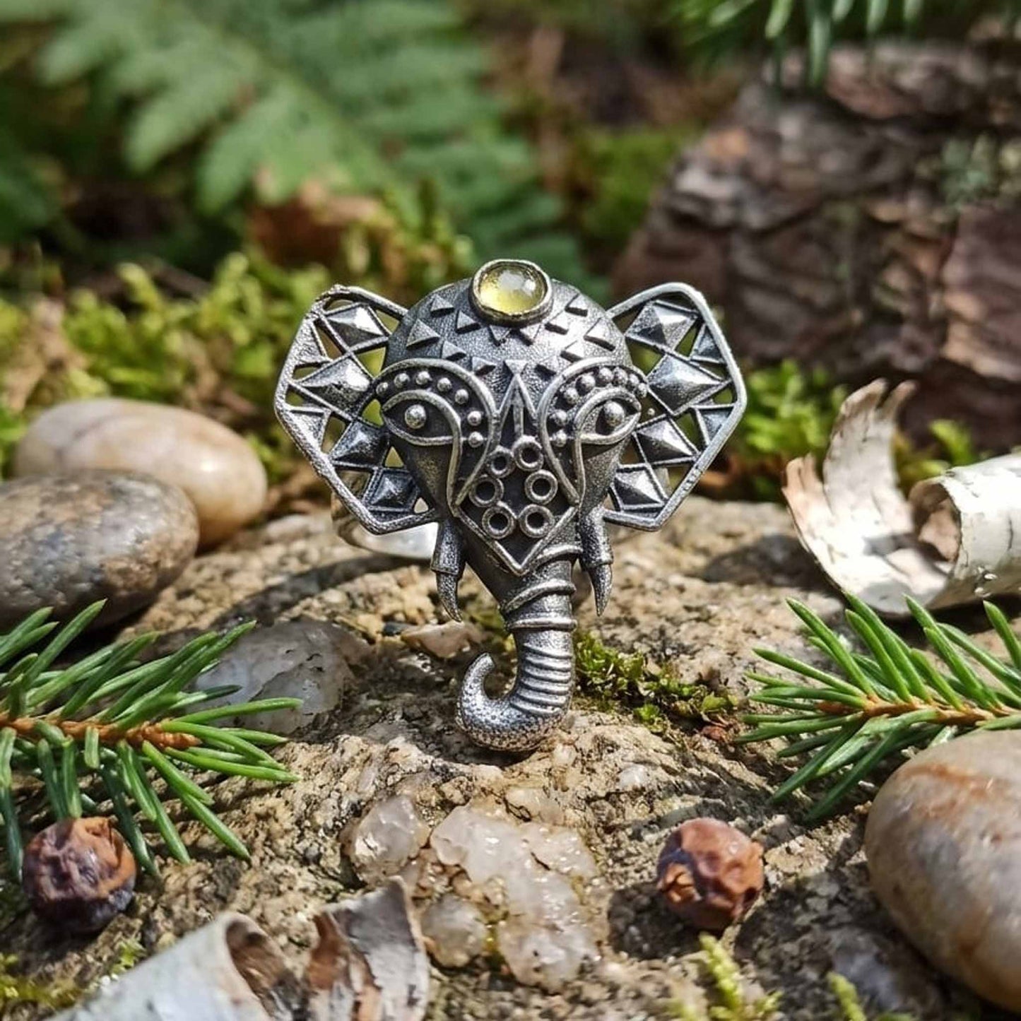 Lord Ganesha Antique Statement Ring for Women