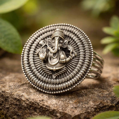 Lord Ganesha Temple Statement Ring for Women
