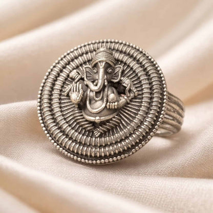 Lord Ganesha Temple Statement Ring for Women