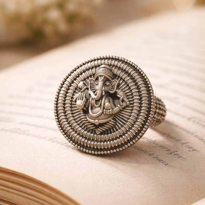 Lord Ganesha Temple Statement Ring for Women
