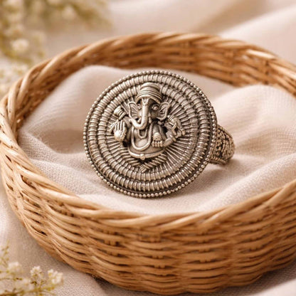 Lord Ganesha Temple Statement Ring for Women