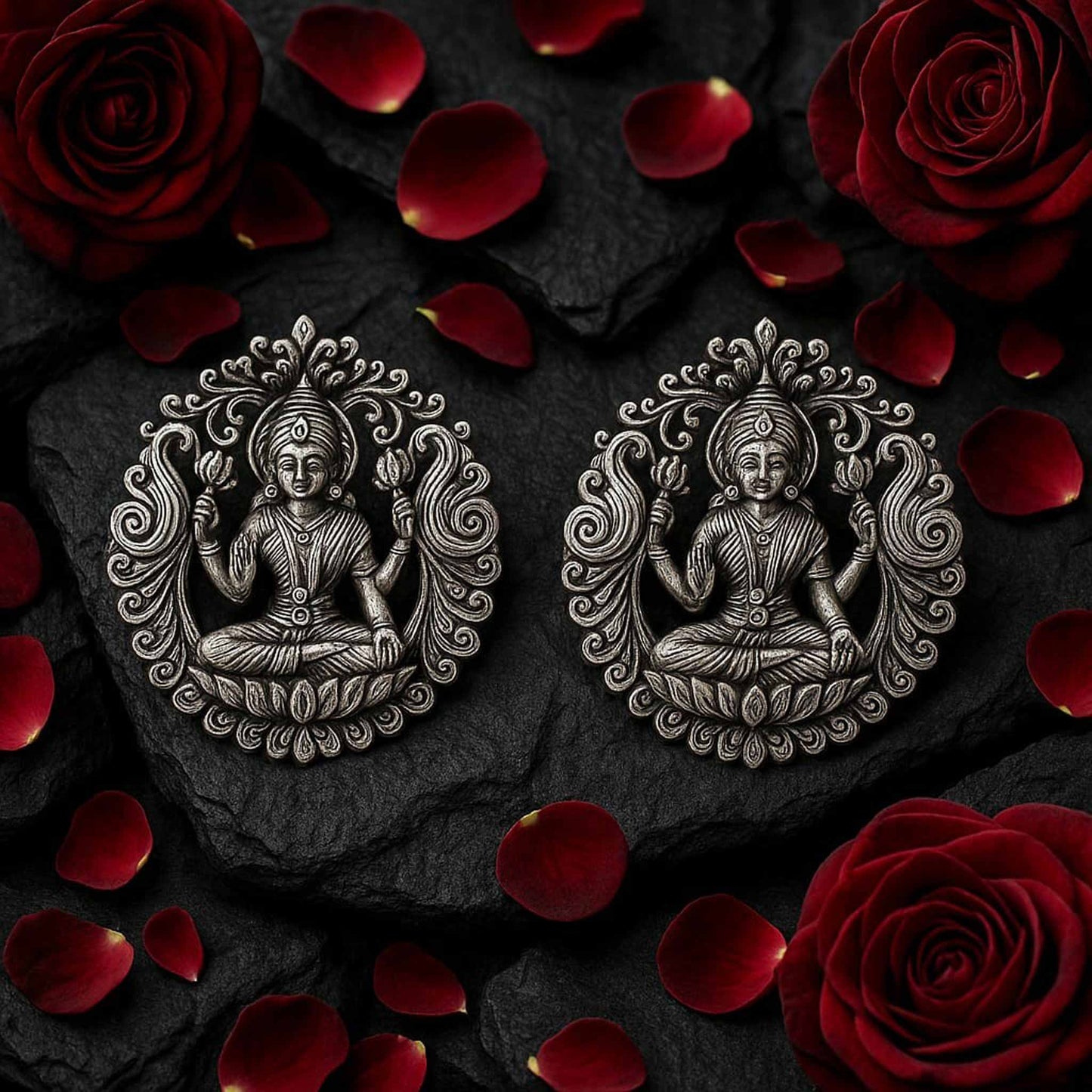 Lakshmi Design German Silver Earrings for Women