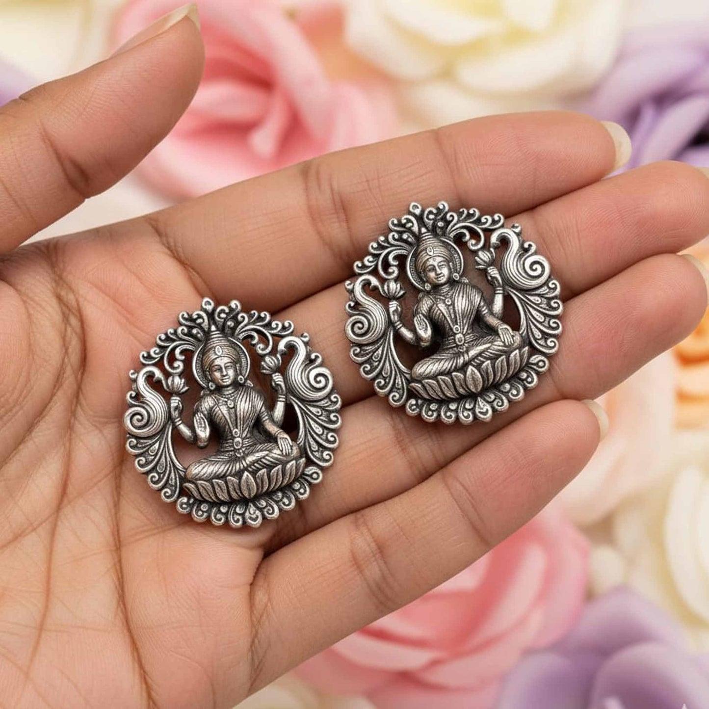 Lakshmi Design German Silver Earrings for Women