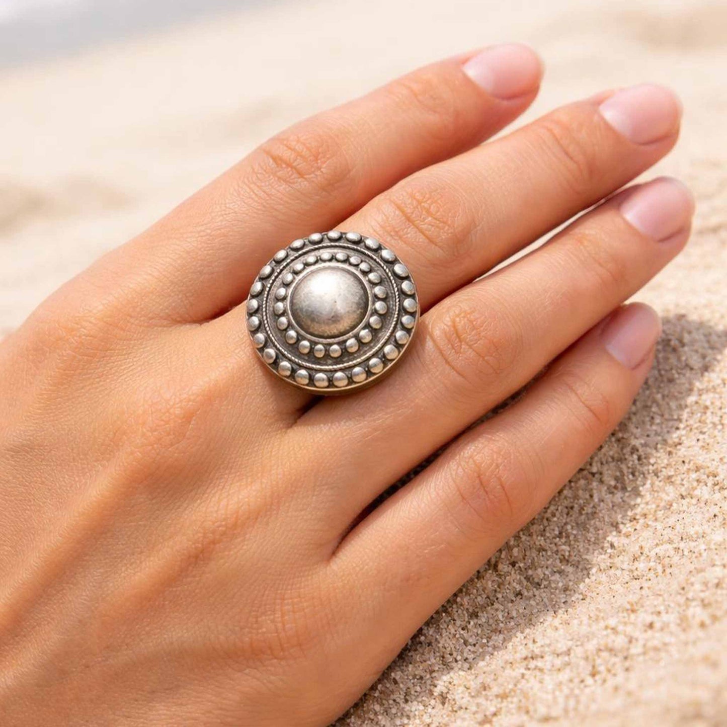 Classic Mandala Dome Statement Ring for Women