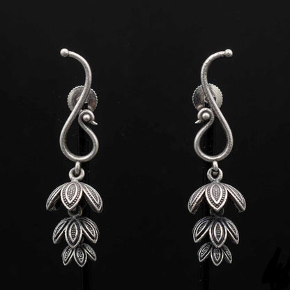 Leaf Motif Antique Drop Earrings for Women