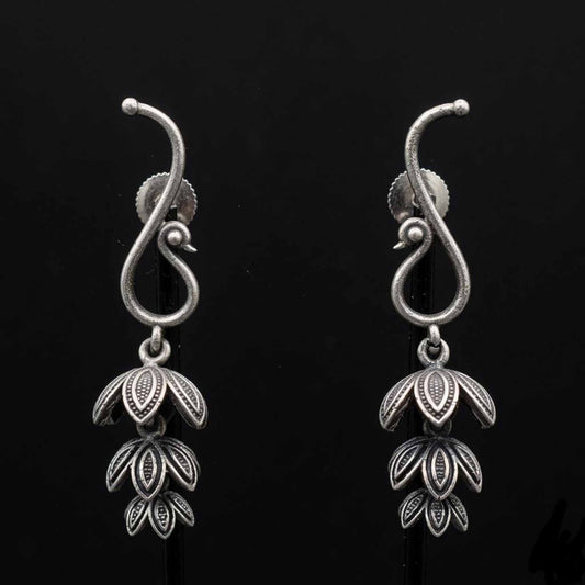 Leaf Motif Antique Drop Earrings for Women