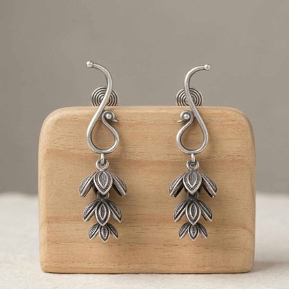 Leaf Motif Antique Drop Earrings for Women