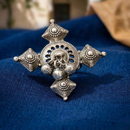 Tribal Ghungroo Antique Statement Ring for Women