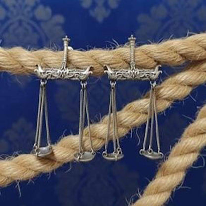 Tarazu Balance Design German Silver Statement Earrings